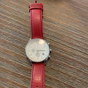 Fossil Red Leather Watch